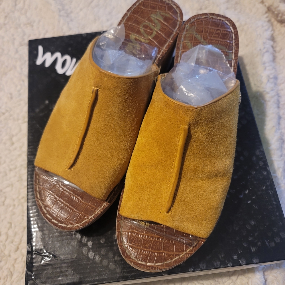 Sam Edelman Yellow Suede Mules